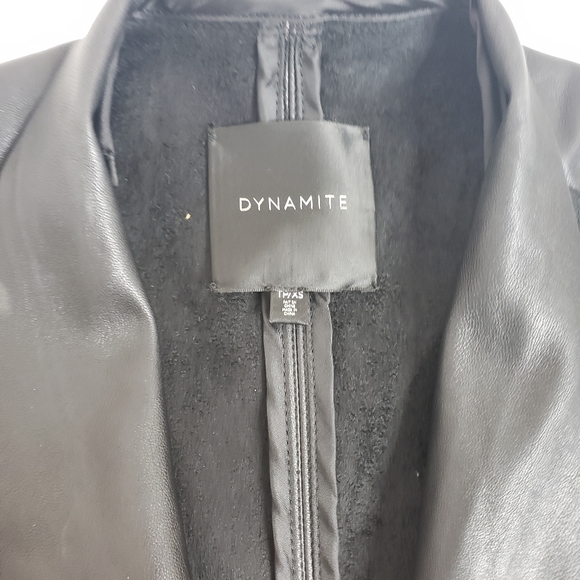 Dynamite XS black leather and suede blazer jacket - Picture 6 of 6